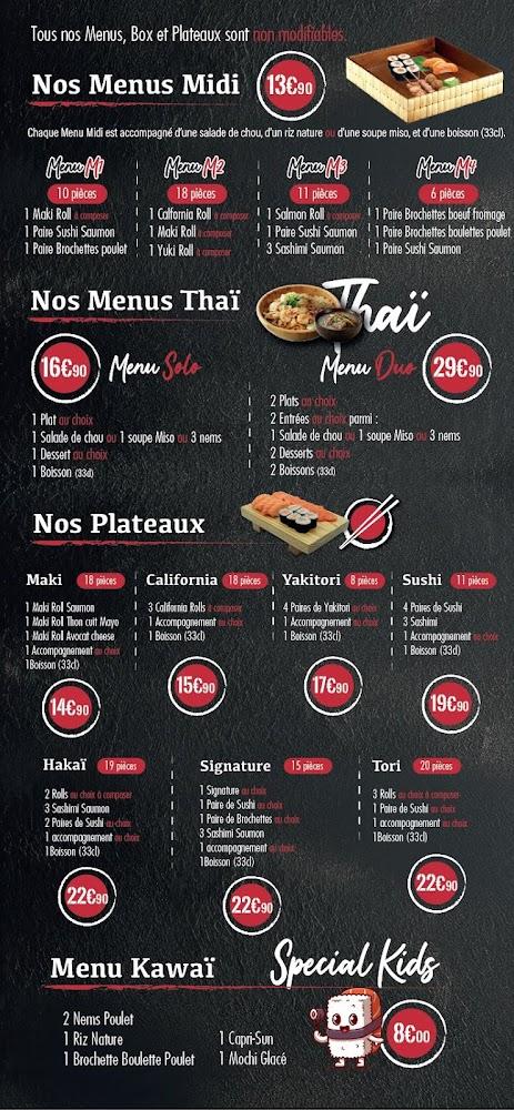 Sushi Tori Thaï - Menu Image 1